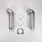4' Silver Dryer Vent Kit with 2 flexible metal vent pieces, 2 close-quarter elbows, and clamps - 2 pack