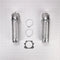 4' Silver Dryer Vent Kit with 2 flexible metal vent pieces, 2 close-quarter elbows, and clamps - 2 pack