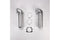 4' Silver Dryer Vent Kit with 2 flexible metal vent pieces, 2 close-quarter elbows, and clamps - 2 pack
