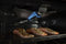 Premium Range Porcelain Broiler Pan and Roasting Rack - Grey (Includes Pan and Grid)