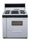 PREMIER BLK5S9WP 36 in. Freestanding Battery-Generated Spark Ignition Gas Range in White