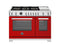 BERTAZZONI PRO486BTFGMROT 48 inch All-Gas Range 6 Brass Burners and Griddle Rosso