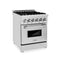 ZLINE 24" 2.8 cu. ft. Dual Fuel Range with Gas Stove and Electric Oven in Stainless Steel and Blue Gloss Door (RA-BG-24)