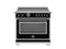 BERTAZZONI HER365ICFEPNET 36 inch Induction Range, 5 Heating Zones and Cast Iron Griddle, Electric Self-Clean Oven Nero