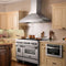 48 In. Professional Convertible Vent Wall Mount Range Hood In Stainless Steel With Crown Molding