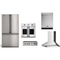 Viking 5-Piece Package RVFFR336SS 36 Counter-Depth French-Door Refrigerator and VRT5366BSS 36 Gas Rangetop and VSOF7301SS 30 Single Convection Electric Wall Oven and VDWU524SS 24 Integrated Dishwasher and RVCH336SS 36 Wall Mount Range Hood