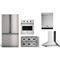Viking 5-Piece Package RVFFR336SS 36 Counter-Depth French-Door Refrigerator and VGSU53616BSS 36 Professional 5 Series Gas Cooktop and VSOE527SS 27 Single Electric Wall Oven and VDWU524SS 24 Integrated Dishwasher and RVCH336SS 36 Wall Mount Range Hood