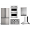 Viking 5-Piece Package RVFFR336SS 36 Counter-Depth French-Door Refrigerator and VGSU53616BSS 36 Professional 5 Series Gas Cooktop and VDOE530SS 30 Double Electric Wall Oven and VDWU524SS 24 Integrated Dishwasher and RVCH336SS 36 Wall Mount Range Hood