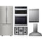 LG 5-Piece Package LFCS22520S 30 French-Door Refrigerator and CBGJ3027S 30 Gas Smart Cooktop and WCEP6423F 30 Built-In Smart Combination Wall Oven and LDPH7972S 24 Integrated Smart Dishwasher and HCED3015S 30 Wall Mount Range Hood
