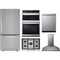 LG 5-Piece Package LRDCS2603S 33 Freestanding Bottom Freezer Refrigerator and CBGJ3023S 30 Gas Cooktop and WCEP6423F 30 Built-In Smart Combination Wall Oven and LDPH7972S 24 Integrated Smart Dishwasher and HCED3015S 30 Wall Mount Range Hood