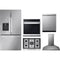 LG 5-Piece Package LRFXS3106S 36 Smart Depth MAX French-Door Refrigerator and CBGJ3027S 30 Gas Smart Cooktop and WSEP4723F 30 Single Electric Smart Wall Oven and LDPH7972S 24 Integrated Smart Dishwasher and HCED3015S 30 Wall Mount Range Hood
