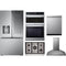 LG 5-Piece Package LRYKC2606S 36 Counter-Depth MAX™ Smart French-Door Refrigerator wi and CBGS3028S 30 Gas Cooktop and WCEP6423F 30 Built-In Smart Combination Wall Oven and LDPH7972S 24 Integrated Smart Dishwasher and HCED3015S 30 Wall Mount Range Hood