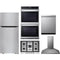 LG 5-Piece Package LTCS20030S 30 Top Freezer Refrigerator and CBGJ3023S 30 Gas Cooktop and WDEP9423F 30 Double Electric Smart Wall Oven and LDPH7972S 24 Integrated Smart Dishwasher and HCED3015S 30 Wall Mount Range Hood