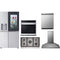 LG 5-Piece Package LRSOS2706S 36 Freestanding Side by Side Smart Refrigerator and CBGS3628S Gas Cooktop and WSEP4723F 30 Single Electric Smart Wall Oven and LDFN3432T 24 Full Console Dishwasher and HCED3615S 36 Wall Mount Range Hood