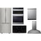 LG 5-Piece Package LFCS22520S 30 French-Door Refrigerator and LSCE365ST 36 Smoothtop Electric Cooktop and WCEP6423F 30 Built-In Smart Combination Wall Oven and LDPH7972S 24 Integrated Smart Dishwasher and HCED3615S 36 Wall Mount Range Hood