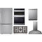 LG 5-Piece Package LRDCS2603S 33 Freestanding Bottom Freezer Refrigerator and CBGS3628S Gas Cooktop and WCEP6423F 30 Built-In Smart Combination Wall Oven and LDPH7972S 24 Integrated Smart Dishwasher and HCED3615S 36 Wall Mount Range Hood