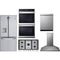 LG 5-Piece Package LFDS22520S 30 French-Door Refrigerator and CBGJ3623S 36 Gas Cooktop and WDEP9427F 30 Smart Double Electric Wall Oven and LDPS6762S 24 Integrated Built-In Smart Dishwasher and HCED3615S 36 Wall Mount Range Hood