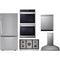 LG 5-Piece Package LRDCS2603S 33 Freestanding Bottom Freezer Refrigerator and CBGS3628S Gas Cooktop and WDEP9423F 30 Double Electric Smart Wall Oven and LDPH7972S 24 Integrated Smart Dishwasher and HCED3615S 36 Wall Mount Range Hood