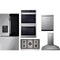 LG 5-Piece Package LRFOC2606S 36 Counter-Depth MAX™ Smart French-Door Refrigerator wi and CBGS3628S Gas Cooktop and WDEP9427F 30 Smart Double Electric Wall Oven and LDPS6762S 24 Integrated Built-In Smart Dishwasher and HCED3615S 36 Wall Mount Range Hood