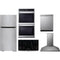 LG 5-Piece Package LTCS20020S 30 Top Freezer Refrigerator and LSCE365ST 36 Smoothtop Electric Cooktop and WDEP9423F 30 Double Electric Smart Wall Oven and LDPH7972S 24 Integrated Smart Dishwasher and HCED3615S 36 Wall Mount Range Hood