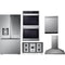 LG 5-Piece Package LRYKC2606S 36 Counter-Depth MAX™ Smart French-Door Refrigerator wi and CBGJ3623S 36 Gas Cooktop and WDEP9423F 30 Double Electric Smart Wall Oven and LDPH7972S 24 Integrated Smart Dishwasher and HCED3615S 36 Wall Mount Range Hood