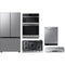 Samsung 5-Piece Package RF24BB6200QL 36 Counter-Depth Smart 3-Door French-Door Refrigerator and NA36N7755TS 36 Cooktop and NK36N7000US 36 Under Cabinet Hood and NQ70CG600DSR 30 Combination Electric Wall Oven and DW80CG4021SR 24 Integrated Dishwasher