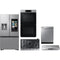 Samsung 5-Piece Package RF27CG5900SR 36 Counter-Depth Smart 3-Door French French-Door Refrigerator and NA36N7755TS 36 Cooktop and NK36N7000US 36 Under Cabinet Hood and NV51CG700DSR 30 Electric Double Wall Oven and DW80CG4021SR 24 Integrated Dishwasher
