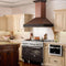48 In. Ducted Vent Designer Series Wall Mount Range Hood In Hand-hammered Copper And Oil-rubbed Bronze