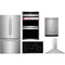 Frigidaire 5-Piece Package GRFN2853AF 36 French-Door Refrigerator and GCCI3667AB 36 Induction Cooktop and GCWD3067AF 30 Double Electric Wall Oven and GDSH4715AF 24 Integrated Dishwasher and FHWC3655LS 36 Wall Mount Range Hood
