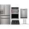 Frigidaire 5-Piece Package GRMC2273CF 36 Counter-Depth French-Door Refrigerator and GCCG3048AB 30 Gas Cooktop and GCWM2767AF 27 Combination Electric Wall Oven and GDSP4715AF 24 Integrated Dishwasher and FHWC3060LS 30 Wall Mount Range Hood