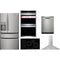 Frigidaire 5-Piece Package GRMC2273CF 36 Counter-Depth French-Door Refrigerator and GCCI3667AB 36 Induction Cooktop and GCWD3067AF 30 Double Electric Wall Oven and GDSP4715AF 24 Integrated Dishwasher and FHWC3655LS 36 Wall Mount Range Hood