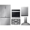 LG 5-Piece Package LRFLC2706S 36 Smart Freestanding Counter-Depth MAX™ French-Door Refrigerator wi and WSEP4727F 30 Wall Oven and CBGJ3027S 30 Cooktop and LDTS5552S 24 Integrated Dishwasher and HCED3015S 30 Hood