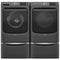 Maytag MFW7020RU 27 Inch Smart Pet Pro Front Load Washer & Maytag MED7020RU 27 Inch Smart Pet Pro Front Load Electric Dryer with Maytag XHPC155MBK 15 1/2 Inch Premium Laundry Pedestal
