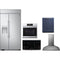 LG 5-Piece Package SRSXB2622S 42 Built In Side By Side Refrigerator and LSCE365ST 36 Smoothtop Electric Cooktop and WSES4728F 30 Smart Electric Single Wall Oven and SDWD24P3 24 Integrated Smart Dishwasher and LSHD3680ST 36 Wall Mount Smart Chimney Hood