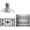 Verona 3-Piece Package VDGCT536FSS 36 Inch Gas Cooktop and VEBIG30NSS 30 Inch Built-In Single Gas Wall Ove and VEHOOD36CH 36 Inch Chimney Range Hoo
