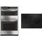 GE 2-Piece Package PHP9030DTBB Profile 30 Inch Induction Smart Cooktop and PK7800SKSS Profile 27 Inch Combination Electric Wall Oven