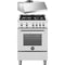 Bertazzoni 2-Piece Package PRO244GASXV 24 Inch Freestanding Gas Range and KU24PRO1XV 24 Inch Under Cabinet Range Hood