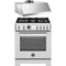 Bertazzoni 2-Piece Package PRO304BFGMXT 30 Inch Freestanding Counter Depth Gas Range and KU30PRO1XV 30 Inch Under Cabinet Range Hood