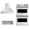 Viking 3-Piece Package VRT5366BSS 36 Inch Gas Rangetop and VDOE130SS 30 Inch Built-In Double Electric Wall Ove and VCWH53648SS 36 Inch Wall Mount Range Hoo