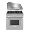 Thermador 2-Piece Package PRG366WH 36 Inch Freestanding Gas Smart Range and PH36HWS 36 Inch Wall Mount Range Hood