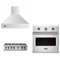 Viking 3-Piece Package VRT5366BSS 36 Inch Gas Rangetop and VSOE530SS 30 Inch Single Wall Ove and VCWH53648SS 36 Inch Wall Mount Range Hoo