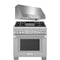 Thermador 2-Piece Package PRD364WDGU 36 Inch Freestanding Dual Fuel Smart Range and PH36HWS 36 Inch Wall Mount Range Hood