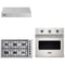 Viking 3-Piece Package VGSU53616BSSLP 36 Inch Professional 5 Series Gas Cooktop and VSOE530SS 30 Inch Single Wall Ove and VWH536121SS 36 Inch Wall Mount Range Hoo