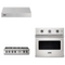 Viking 3-Piece Package VRT5366BSS 36 Inch Gas Rangetop and VSOE530SS 30 Inch Single Wall Ove and VWH536121SS 36 Inch Wall Mount Range Hoo