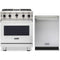 Viking 2-Piece Package VGIC53024BSS 30 Inch Freestanding Professional Gas Range and VDWU524SS 24 Inch Fully Integrated Dishwasher