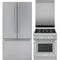 Thermador 3-Piece Package T36FT820NS 36 Inch Freestanding French Door Smart Refrigerator and PRG304WH 30 Inch Freestanding Gas Range and DWHD640EFP 24 Inch Fully Integrated Smart Dishwasher