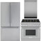Thermador 3-Piece Package T36FT820NS 36 Inch Freestanding French Door Smart Refrigerator and PRG366WH 36 Inch Freestanding Gas Smart Range and DWHD640EFP 24 Inch Fully Integrated Smart Dishwasher