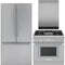 Thermador 3-Piece Package T36FT820NS 36 Inch Freestanding French Door Smart Refrigerator and PRG364WDH 36 Inch Freestanding Gas Smart Range and DWHD640EFP 24 Inch Fully Integrated Smart Dishwasher