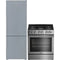 Blomberg 2-Piece Package BRFB1046SS 24 Inch Freestanding Bottom Freezer Refrigerator and BGR30522SS 30 Inch Slide-In Gas Range