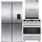 Fisher & Paykel 3-Piece Package RF203QDUVX1 36 Inch Counter Depth Freestanding 4-Door French Door Refrigerator and OR30SDG4X1 30 Inch Freestanding Gas Range and DD24DAX9N 24 Inch Full Console Double DishDrawer™